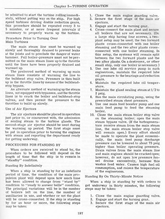 procedures for standing by