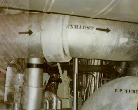 HP turbine exhaust connection leading to the low-pressure turbine