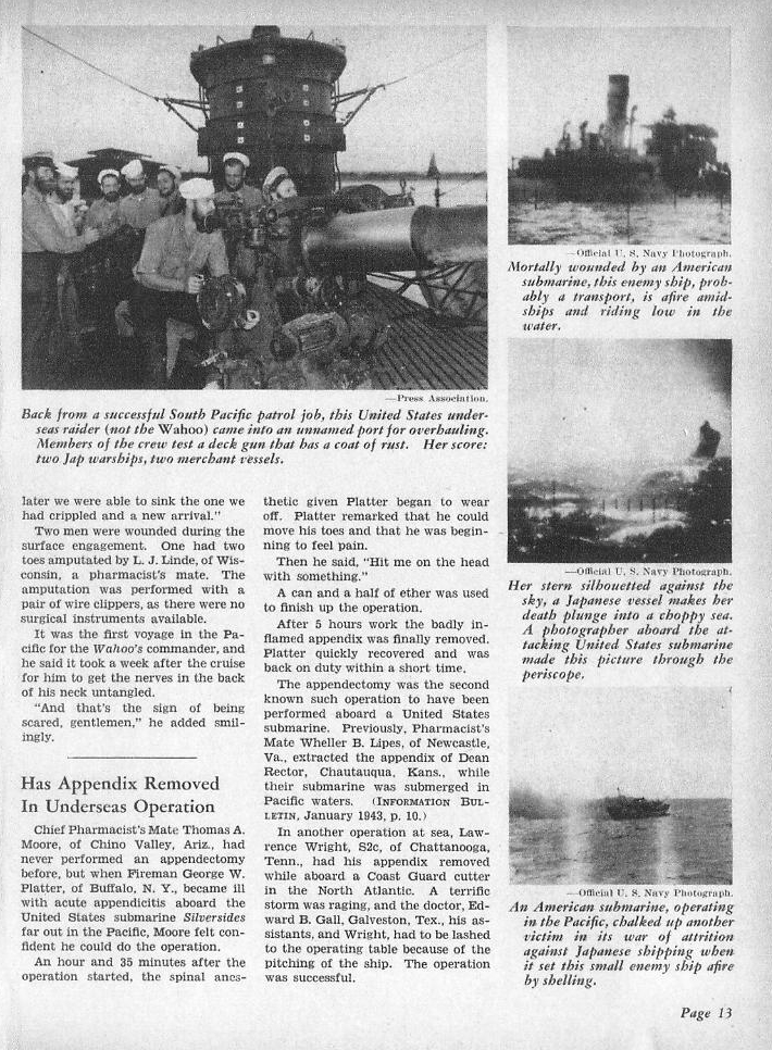 Wahoo Running Japanese Gunning — Ammunition magazine March 1943 p.13