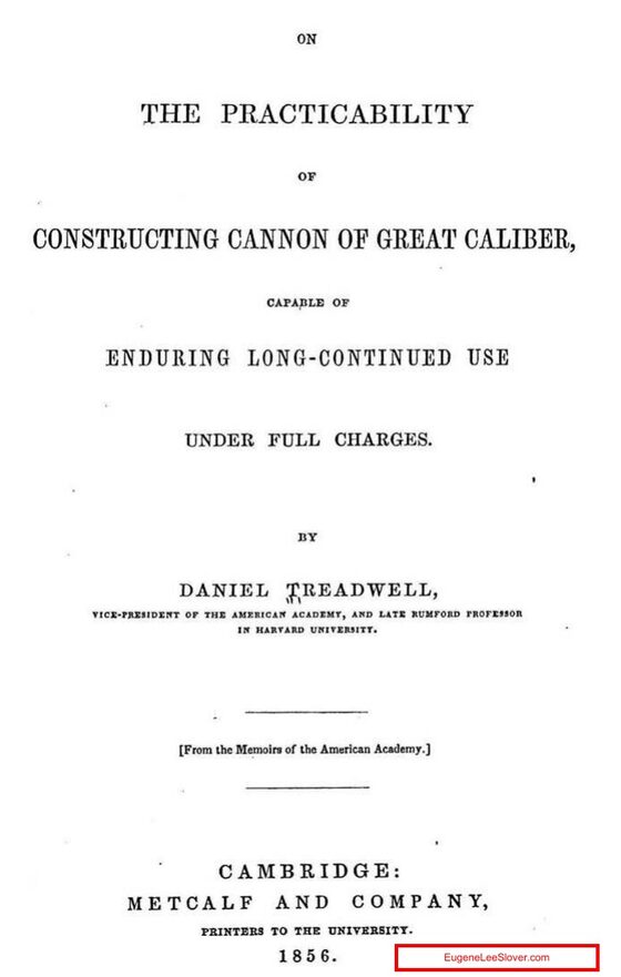 Title page — On the Practicability of Constructing Cannon of Great Caliber, Daniel Treadwell