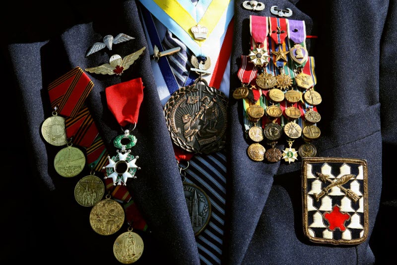 US veteran wears medals at German Military Cemetery La Cambe 2009