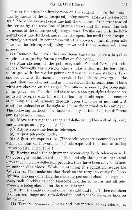 Naval Ordnance 1937, Chapter XI: Naval Gun Sights — p. 281