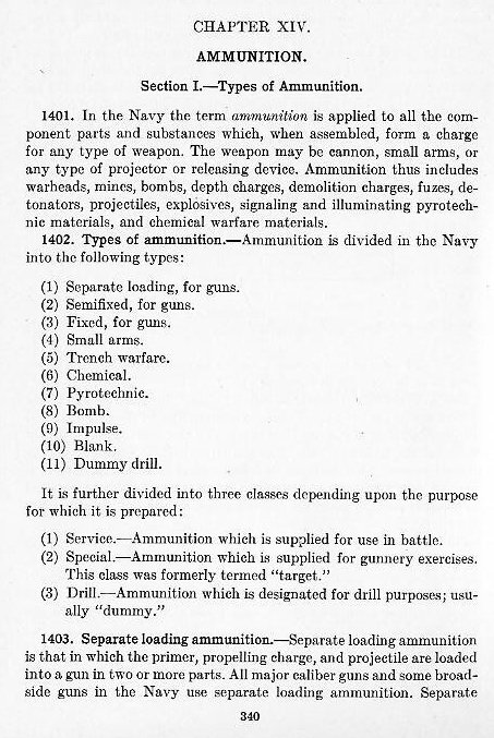 Naval Ordnance 1937, Chapter XIV: Ammunition — p. 340