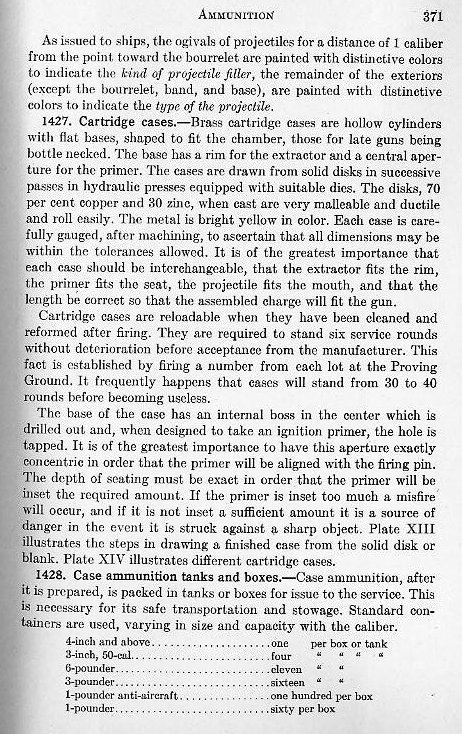 Naval Ordnance 1937, Chapter XIV: Ammunition — p. 371